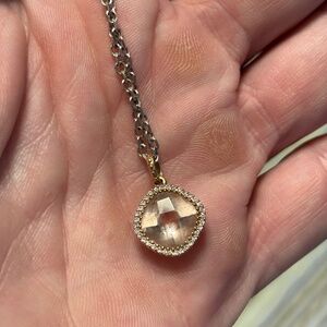 White Gold, Diamond, & Morganite Necklace